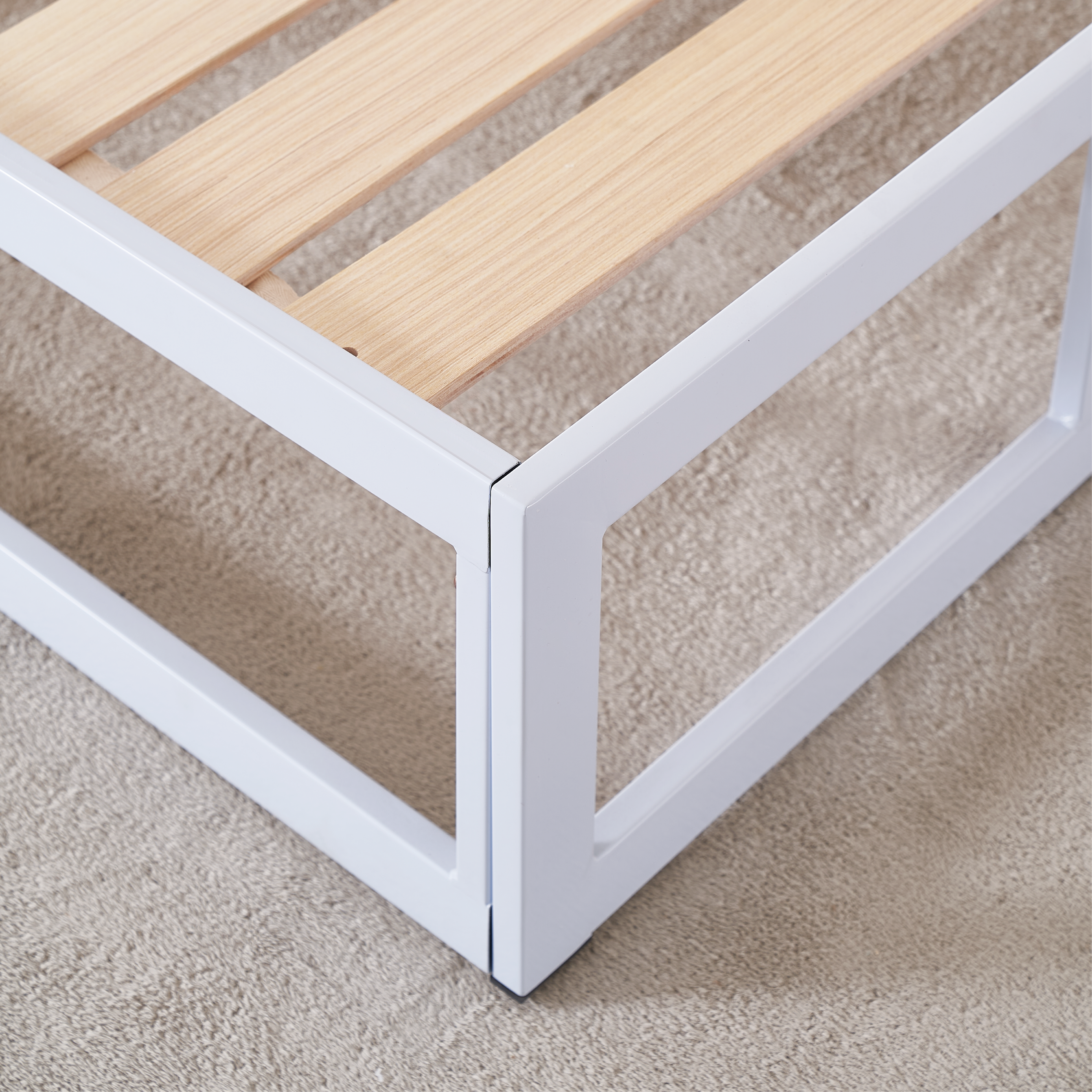 HARUKI Single Bed Frame (White) | Clean, Minimalist Aesthetic | Sturdy Wood Slats, Easy Preassembled Setup