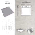 HIEMAL - Piatto doccia grigio antiscivolo, resistente e durevole - Incl. sifone e griglia inox