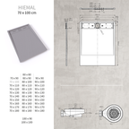 HIEMAL - Piatto doccia grigio antiscivolo, resistente e durevole - Incl. sifone e griglia inox