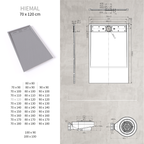 HIEMAL - Piatto doccia grigio antiscivolo, resistente e durevole - Incl. sifone e griglia inox