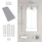 HIEMAL - Piatto doccia grigio antiscivolo, resistente e durevole - Incl. sifone e griglia inox
