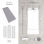 HIEMAL - Piatto doccia grigio antiscivolo, resistente e durevole - Incl. sifone e griglia inox