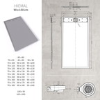 HIEMAL - Piatto doccia grigio antiscivolo, resistente e durevole - Incl. sifone e griglia inox