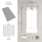 HIEMAL - Piatto doccia grigio antiscivolo, resistente e durevole - Incl. sifone e griglia inox