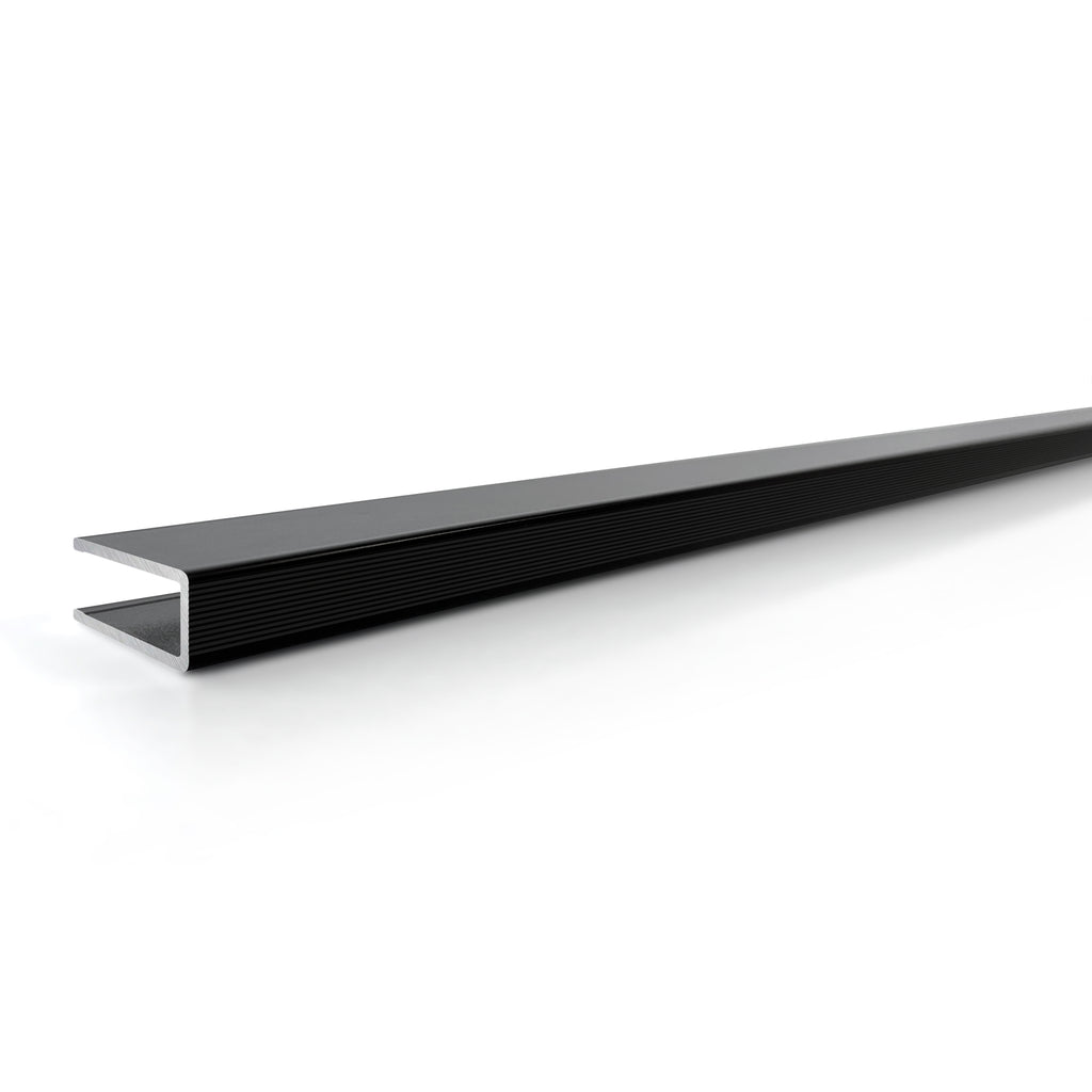 Perfil de pared de aluminio negro para panel de ducha Walk-In 8 o 10 mm