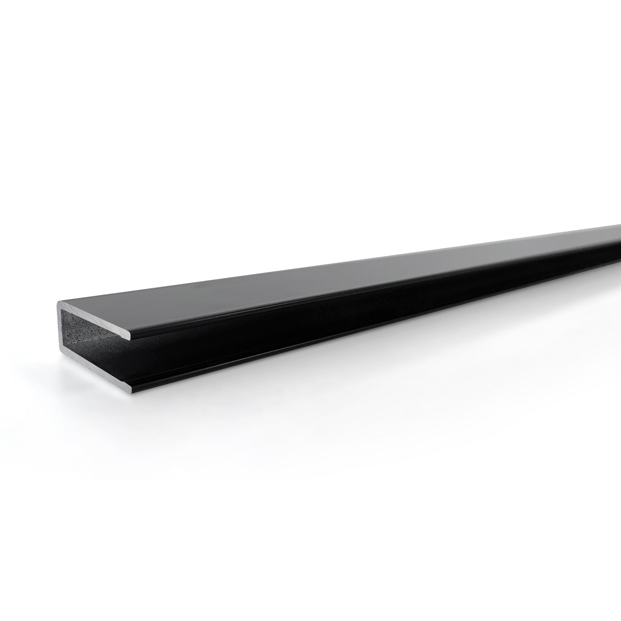 Perfil de pared de aluminio negro para panel de ducha Walk-In 8 o 10 mm