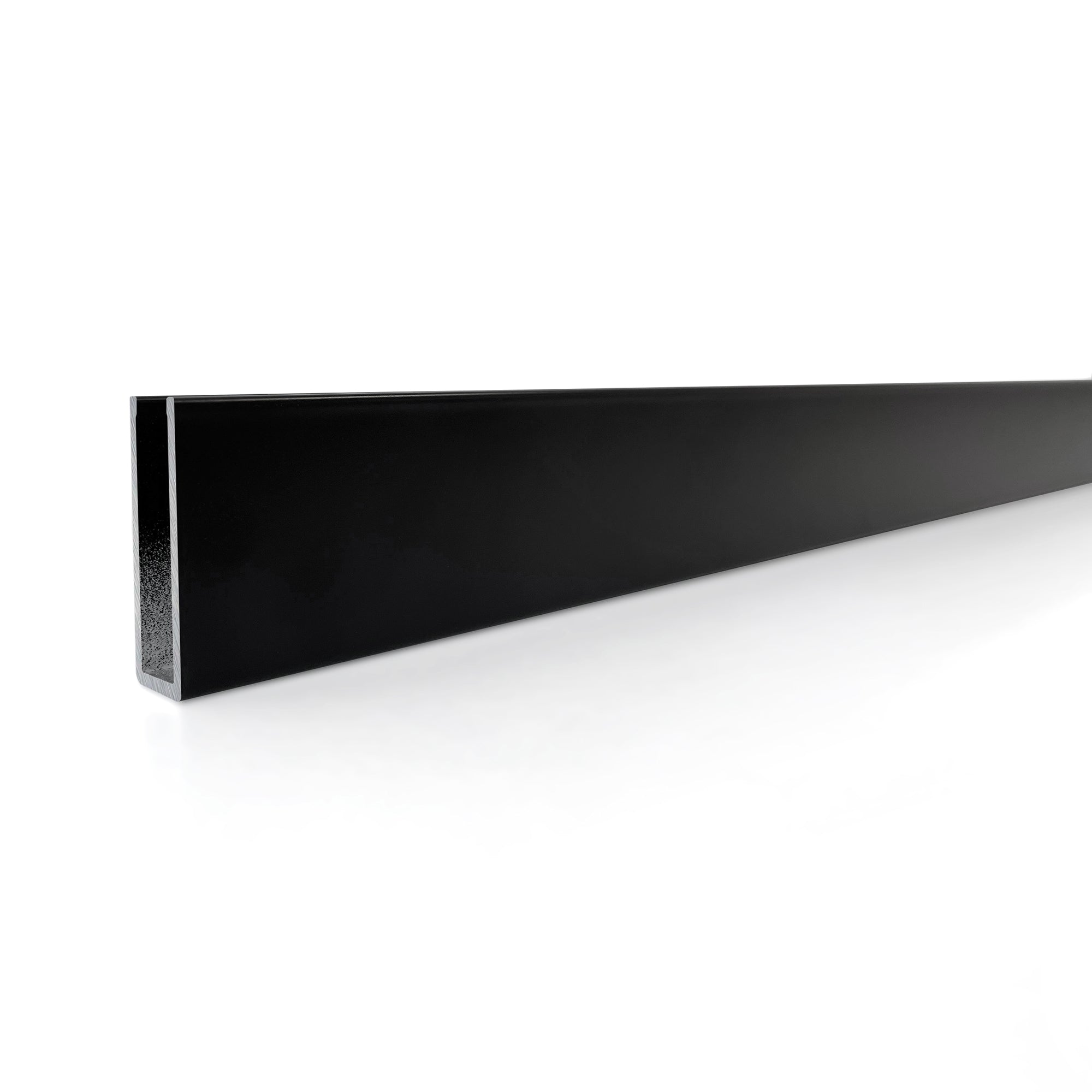 Perfil de pared de aluminio negro para panel de ducha Walk-In 8 o 10 mm