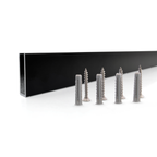 Perfil de pared de aluminio negro para panel de ducha Walk-In 8 o 10 mm