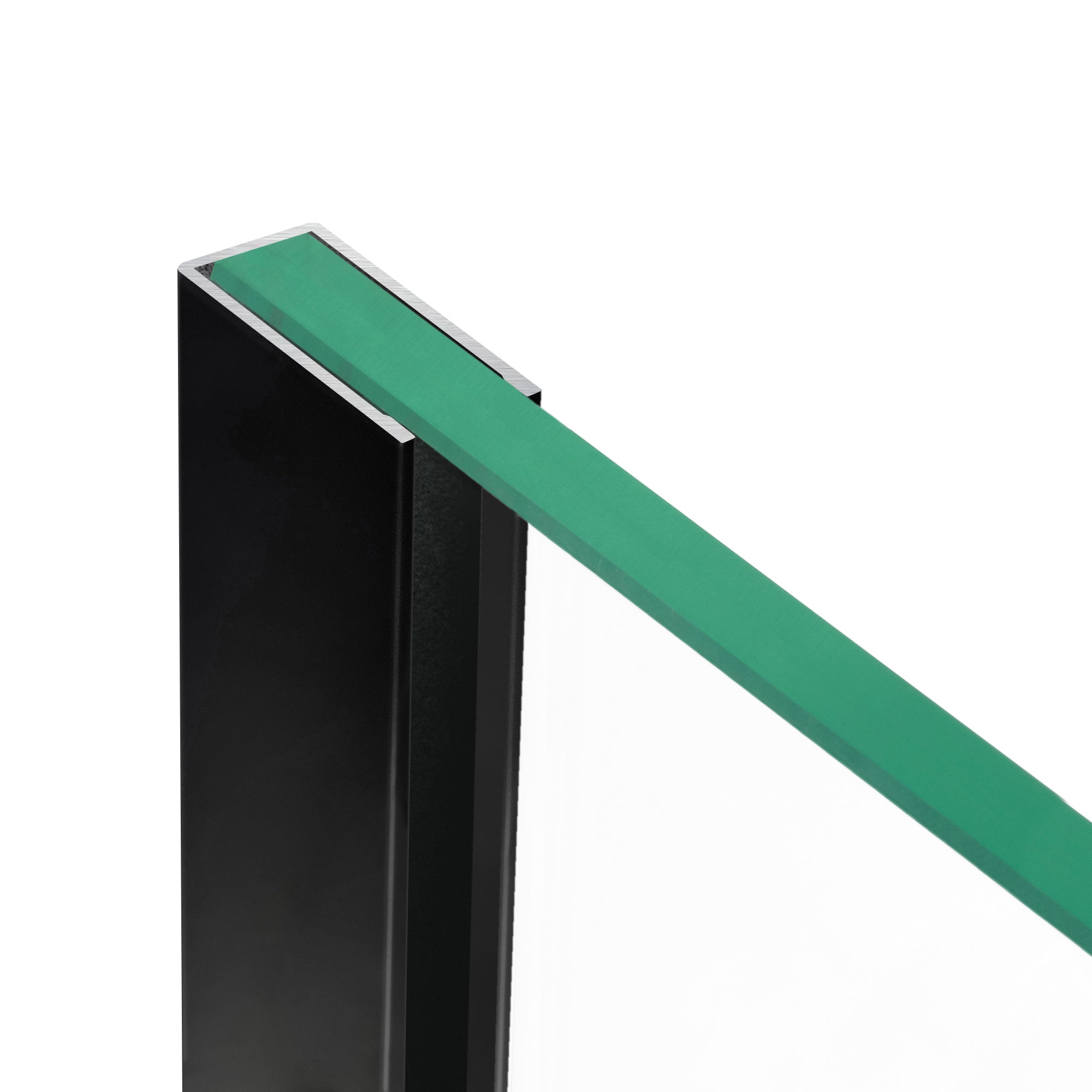 Perfil de pared de aluminio negro para panel de ducha Walk-In 8 o 10 mm