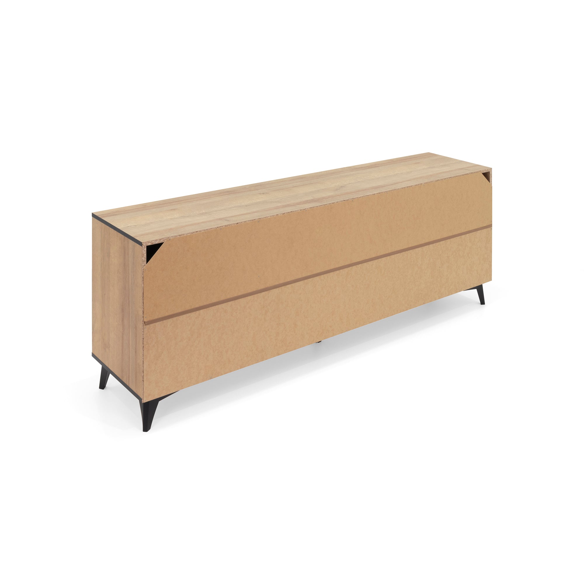 REIMS - Mueble TV en Roble o Nogal con Estructura Negra | RTV2D1S, RTV2D2S