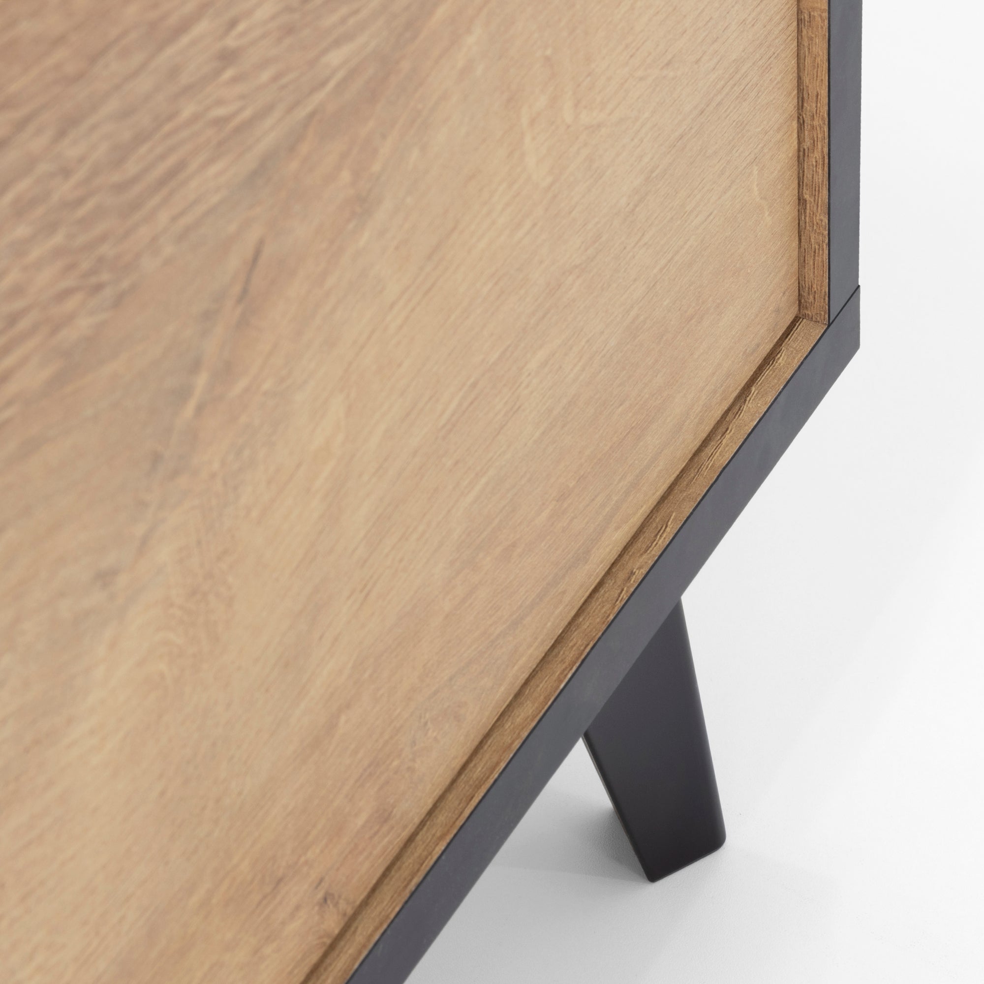 REIMS - Mueble TV en Roble o Nogal con Estructura Negra | RTV2D1S, RTV2D2S