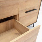 REIMS - Mueble TV en Roble o Nogal con Estructura Negra | RTV2D1S, RTV2D2S