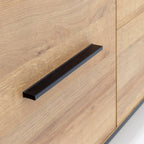REIMS - Mueble TV en Roble o Nogal con Estructura Negra | RTV2D1S, RTV2D2S