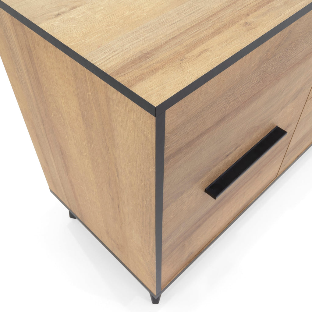 REIMS - Mueble TV en Roble o Nogal con Estructura Negra | RTV2D1S, RTV2D2S