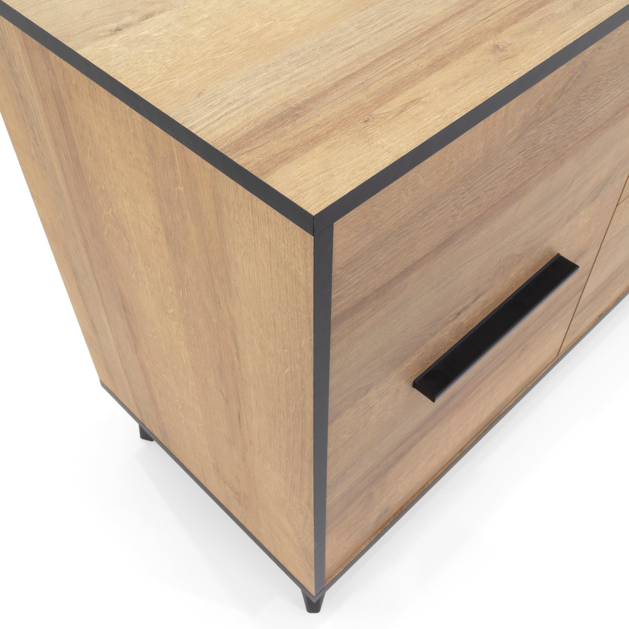 REIMS - Mueble TV en Roble o Nogal con Estructura Negra | RTV2D1S, RTV2D2S