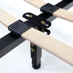 Pata metálica en T regulable de 19–32,5 cm para muebles, hasta 180 kg, negro
