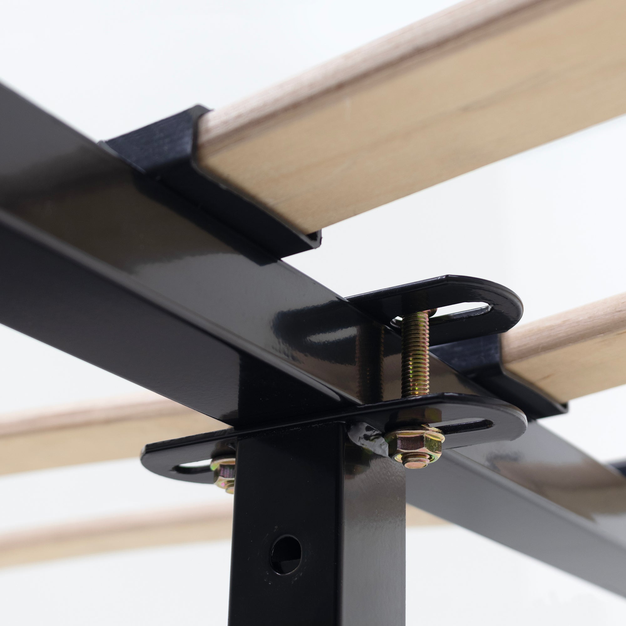 Pata metálica en T regulable de 19–32,5 cm para muebles, hasta 180 kg, negro