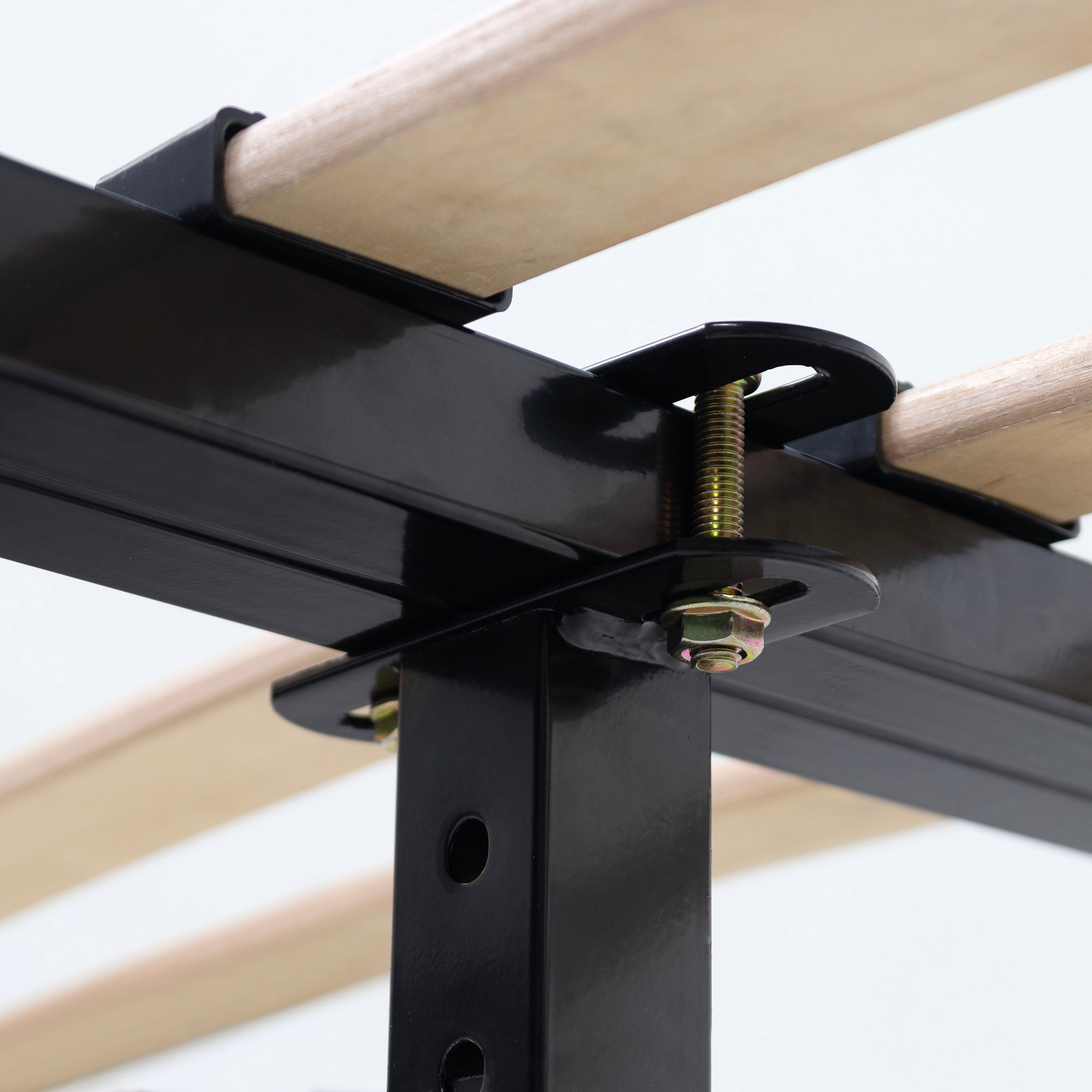 Pata metálica en T regulable de 19–32,5 cm para muebles, hasta 180 kg, negro