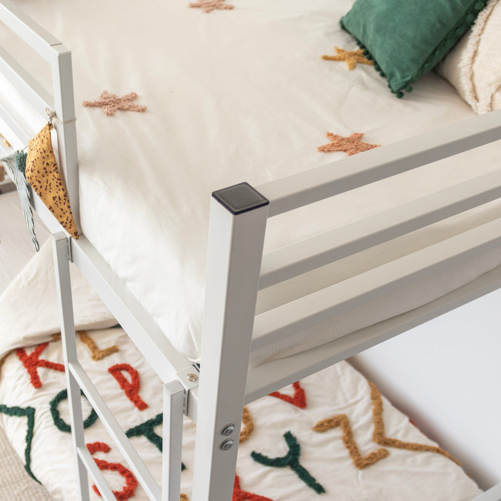 CHRISTIAN - Letto a castello doppio in metallo nero/bianco