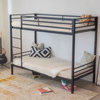 CHRISTIAN - Letto a castello doppio in metallo nero/bianco