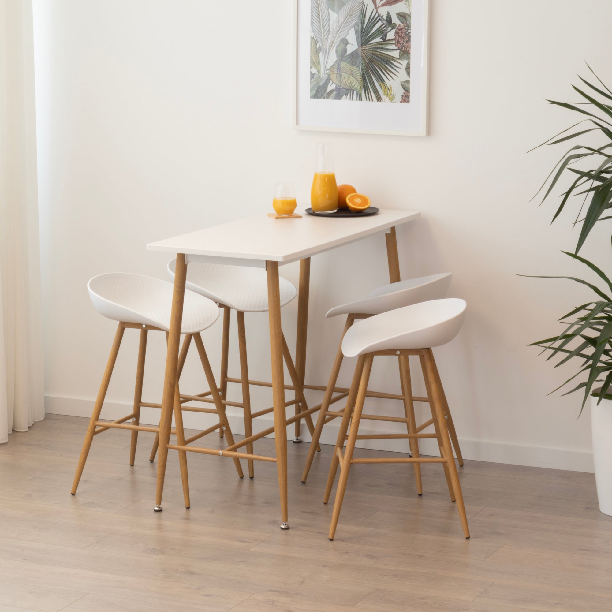 Set Tavolo Edward Pollok con 4 Sgabelli da Bar - Altezza 90 cm