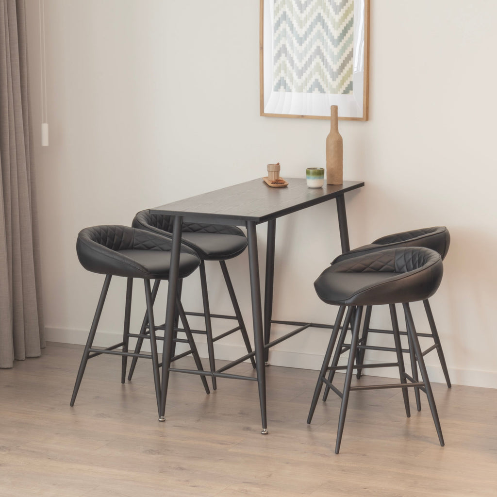 Set Tavolo Edward Pollok con 4 Sgabelli da Bar - Altezza 90 cm