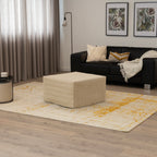 DIVAN 2 in 1 Premium | Letto pieghevole per ospiti con pouf convertibile e materasso beige