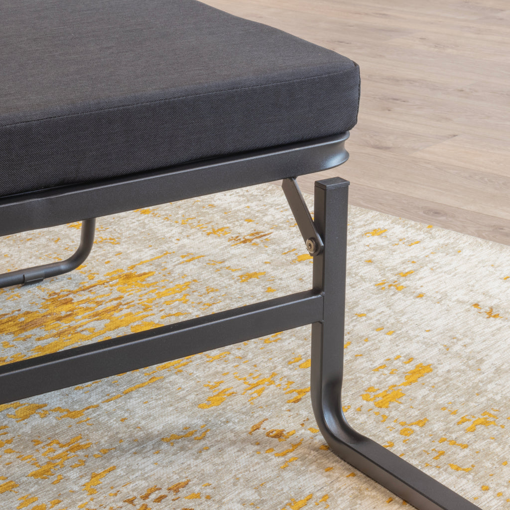 DIVAN 2 in 1 Premium | Letto pieghevole per ospiti con pouf convertibile e materasso nero
