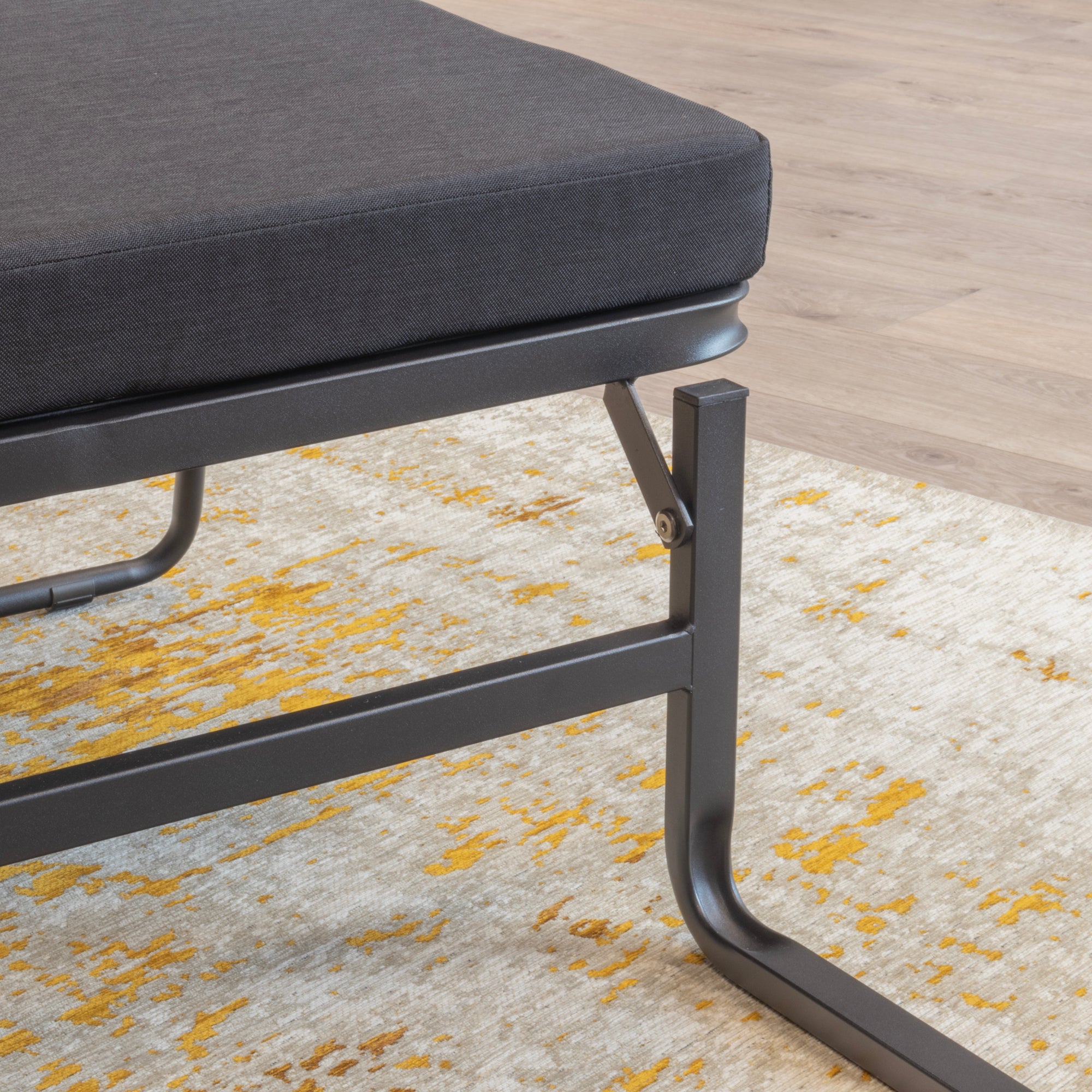 DIVAN 2 in 1 Premium | Letto pieghevole per ospiti con pouf convertibile e materasso nero