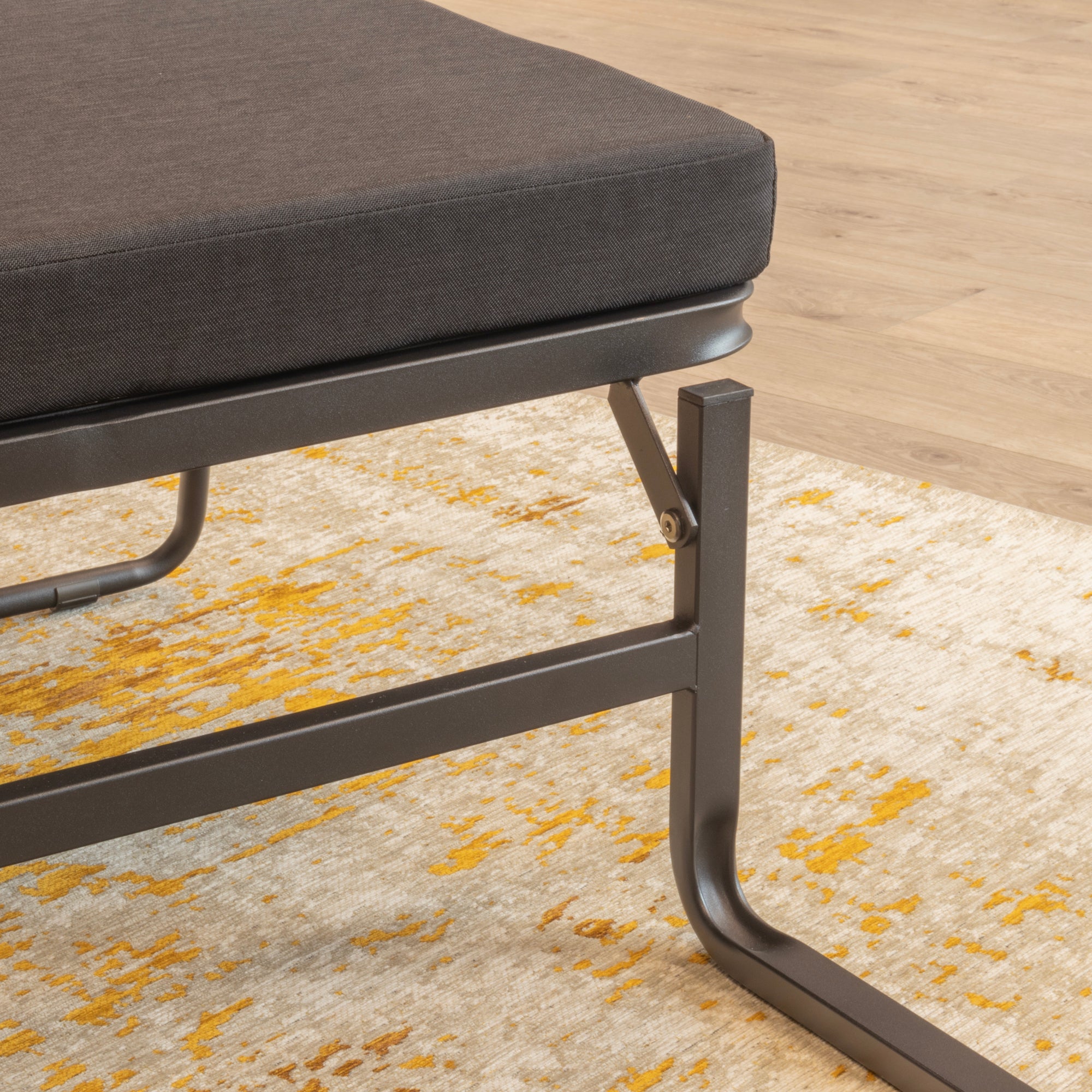 DIVAN 2 in 1 Premium | Letto pieghevole per ospiti con pouf convertibile e materasso marrone