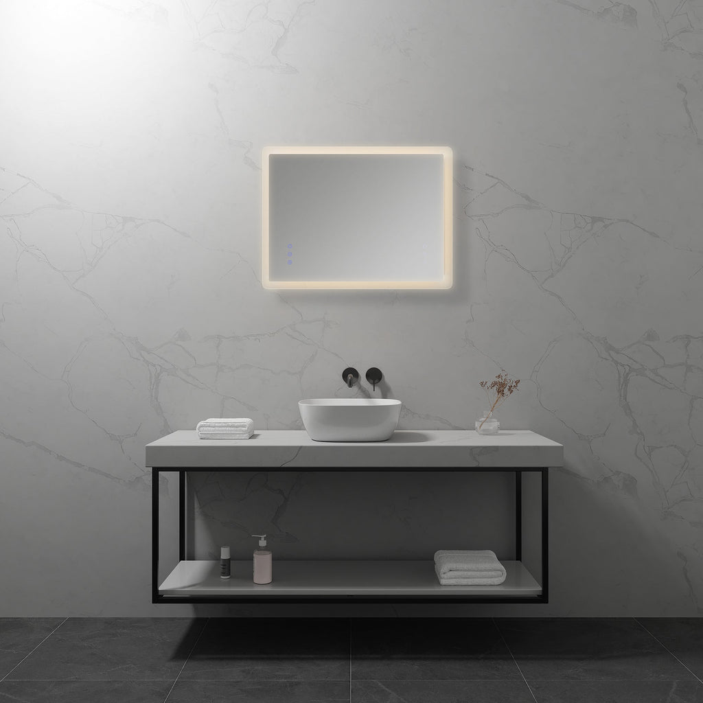 MELLOW - Specchio da bagno rettangolare con luce LED
