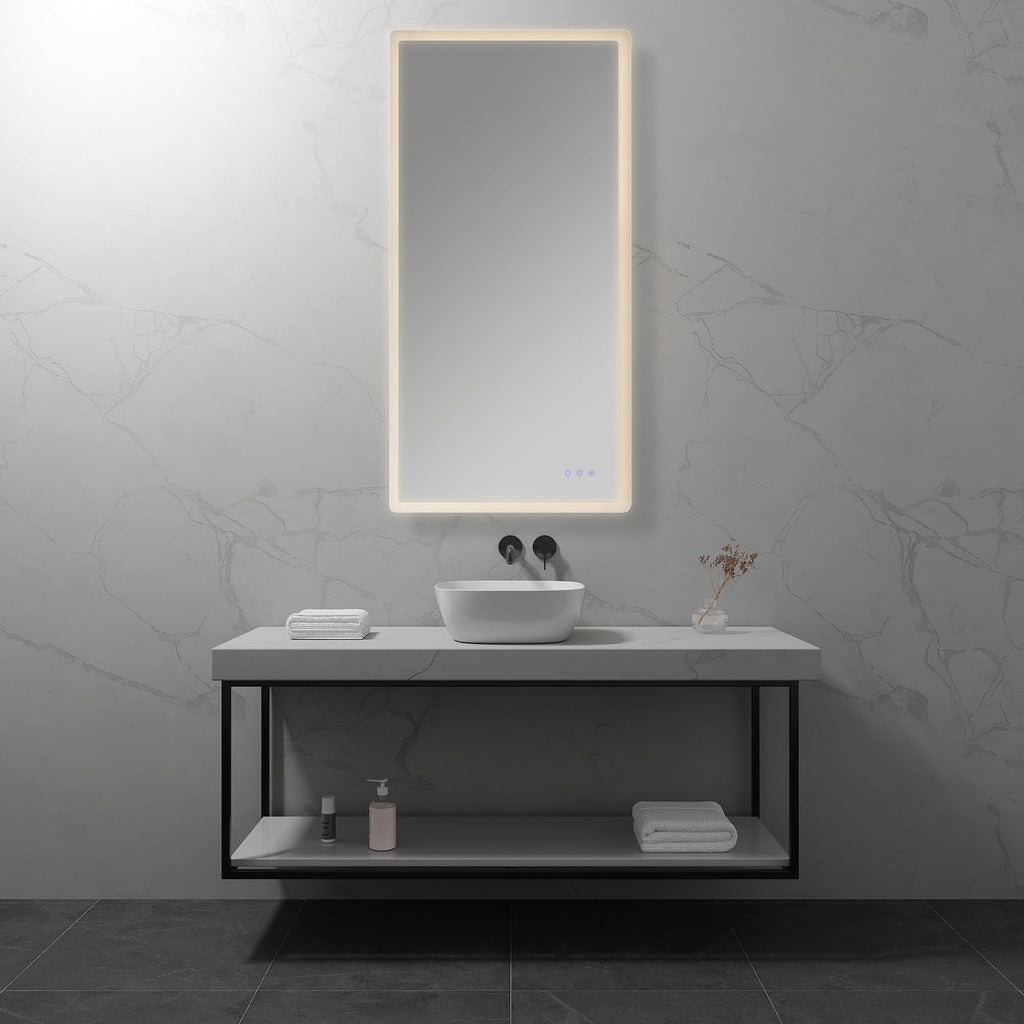 MELLOW - Specchio da bagno rettangolare con luce LED