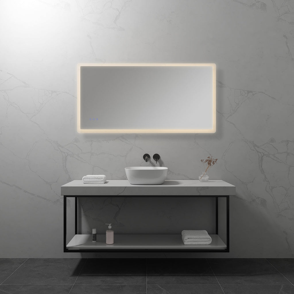 MELLOW - Specchio da bagno rettangolare con luce LED