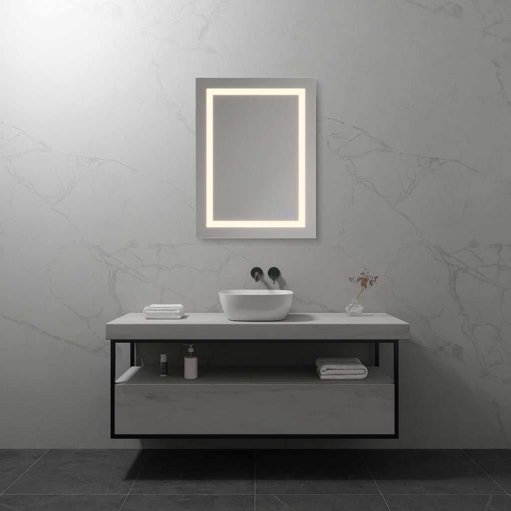 OBLONG - Specchio da bagno rettangolare con illuminazione LED