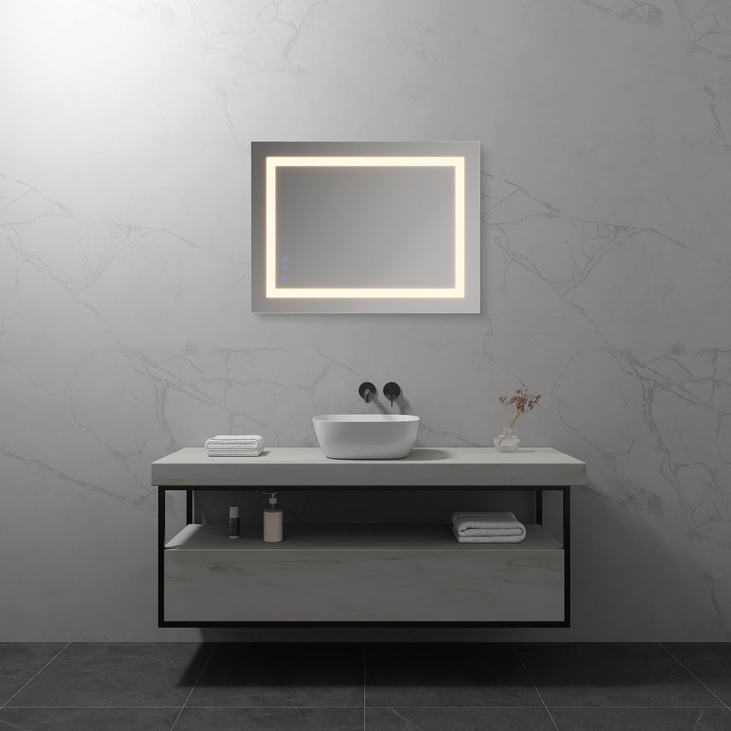 OBLONG - Specchio da bagno rettangolare con illuminazione LED