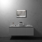 BEAM - Specchio da bagno rettangolare con 2 strisce di luce LED