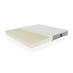 Mattress with a visible foam layer on a white background