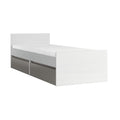 LEON - Letto singolo 90x200 cm in bianco e grigio | L1