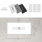 LUMIA - Piatto doccia bianco antiscivolo, resistente e durevole - Incl. sifone e griglia inox