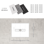 LUMIA - Piatto doccia bianco antiscivolo, resistente e durevole - Incl. sifone e griglia inox