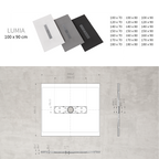 LUMIA - Piatto doccia bianco antiscivolo, resistente e durevole - Incl. sifone e griglia inox