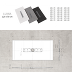 LUMIA - Piatto doccia bianco antiscivolo, resistente e durevole - Incl. sifone e griglia inox