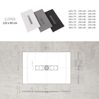 LUMIA - Piatto doccia nero antiscivolo, resistente e durevole - Incl. sifone e griglia inox
