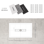 LUMIA - Piatto doccia nero antiscivolo, resistente e durevole - Incl. sifone e griglia inox