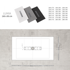 LUMIA - Piatto doccia bianco antiscivolo, resistente e durevole - Incl. sifone e griglia inox