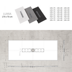 LUMIA - Piatto doccia nero antiscivolo, resistente e durevole - Incl. sifone e griglia inox