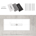 LUMIA - Piatto doccia bianco antiscivolo, resistente e durevole - Incl. sifone e griglia inox