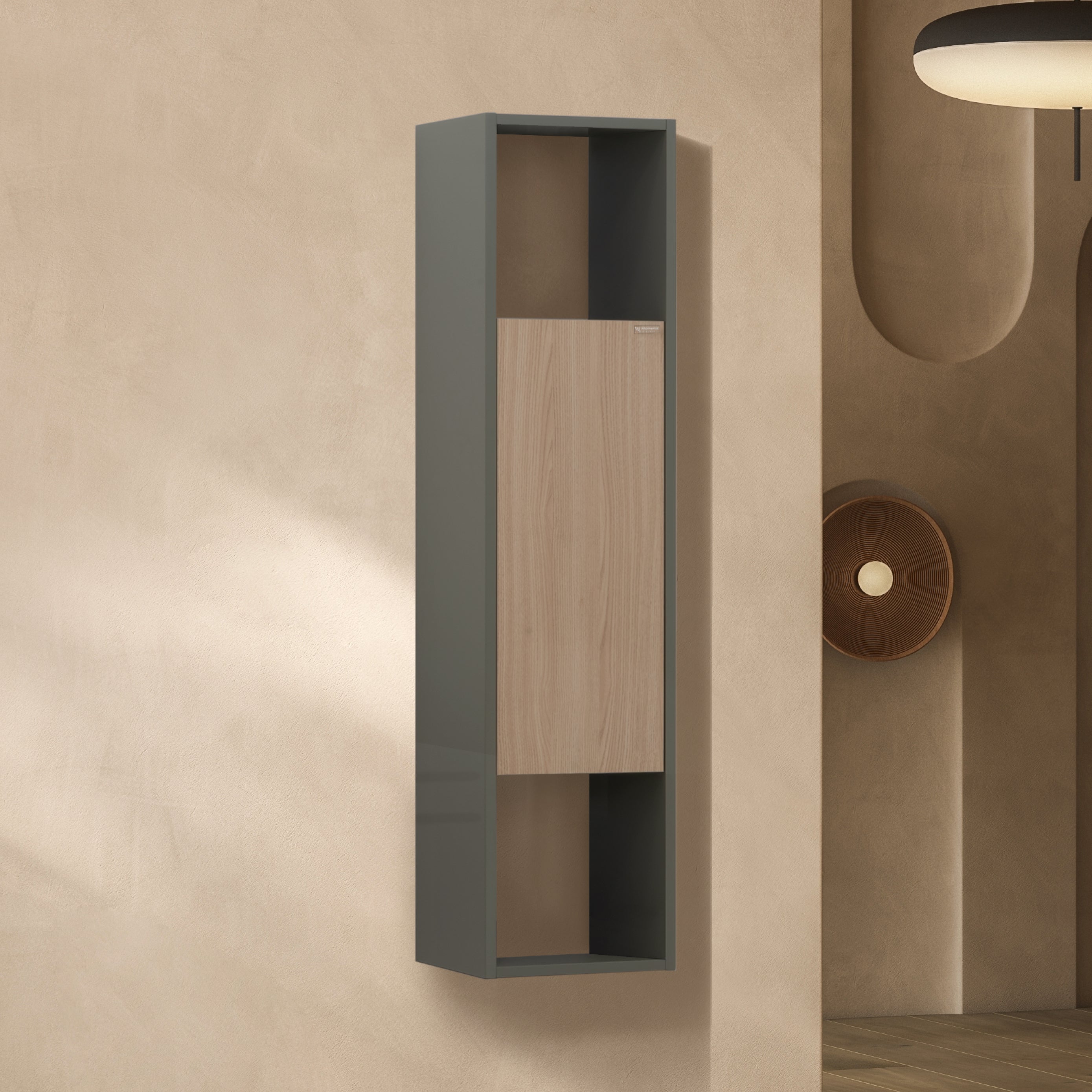 Nereia - Mobile laterale bagno sospeso con contenitore