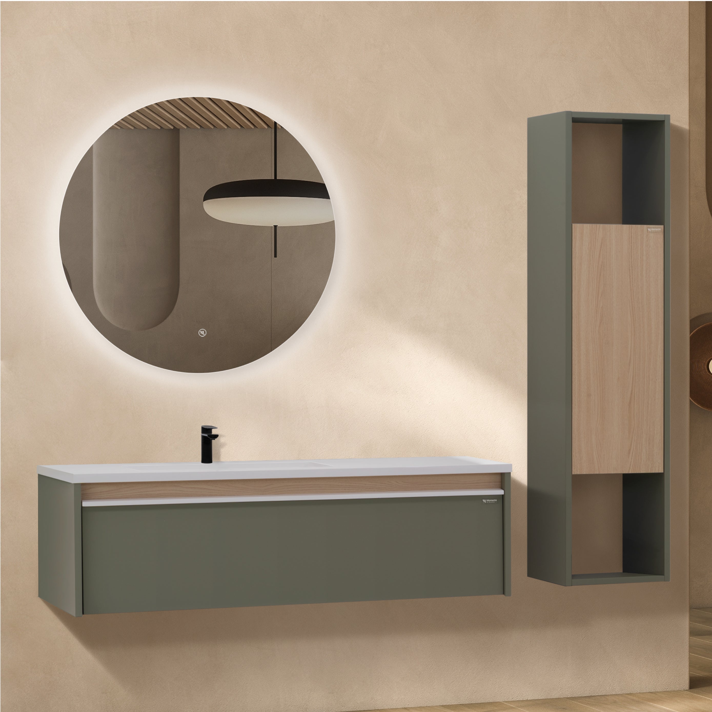 Nereia - Conjunto de casa de banho suspenso - Disponível em 120 cm