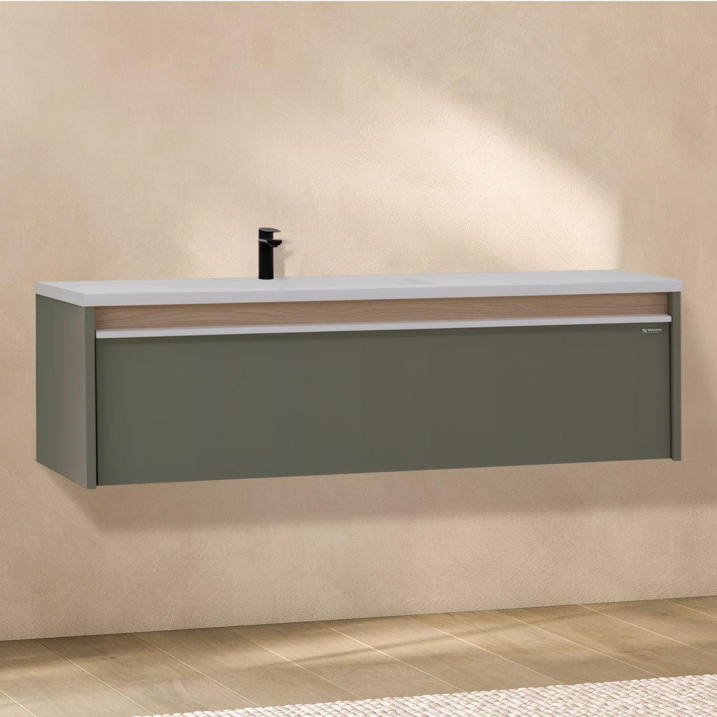 Nereia - Mueble de lavabo suspendido 120 cm con cajón soft-close
